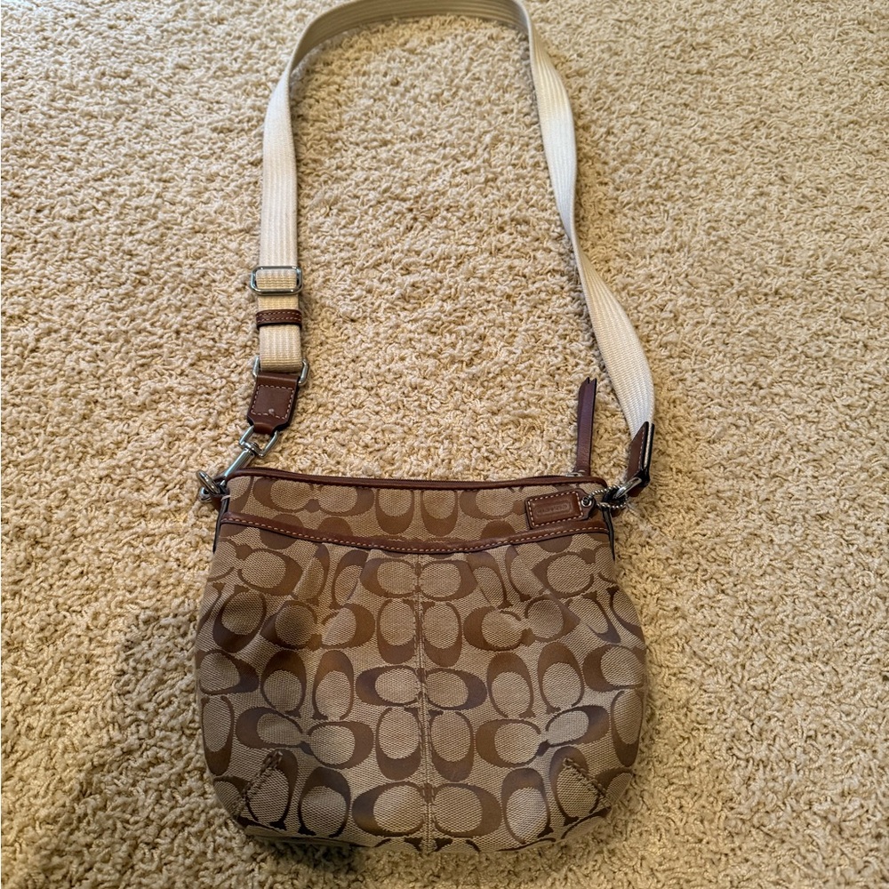 Coach Tan and Brown Crossbody Bag